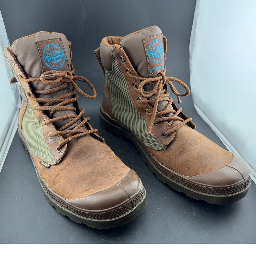 Palladium Pampa Sport Cuff WPS-Waterproof Boots, Brown Green 03087-257, Mens 9.5